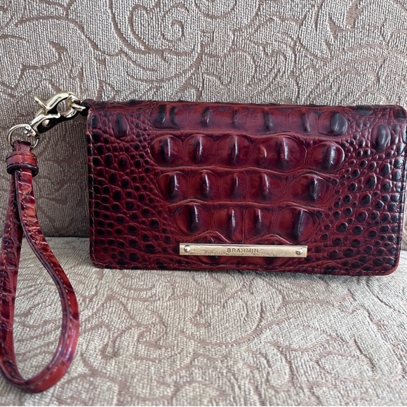 Brahmin Wristlet / Waller Pecan Brown Melbourne Leather - Picture 3 of 9